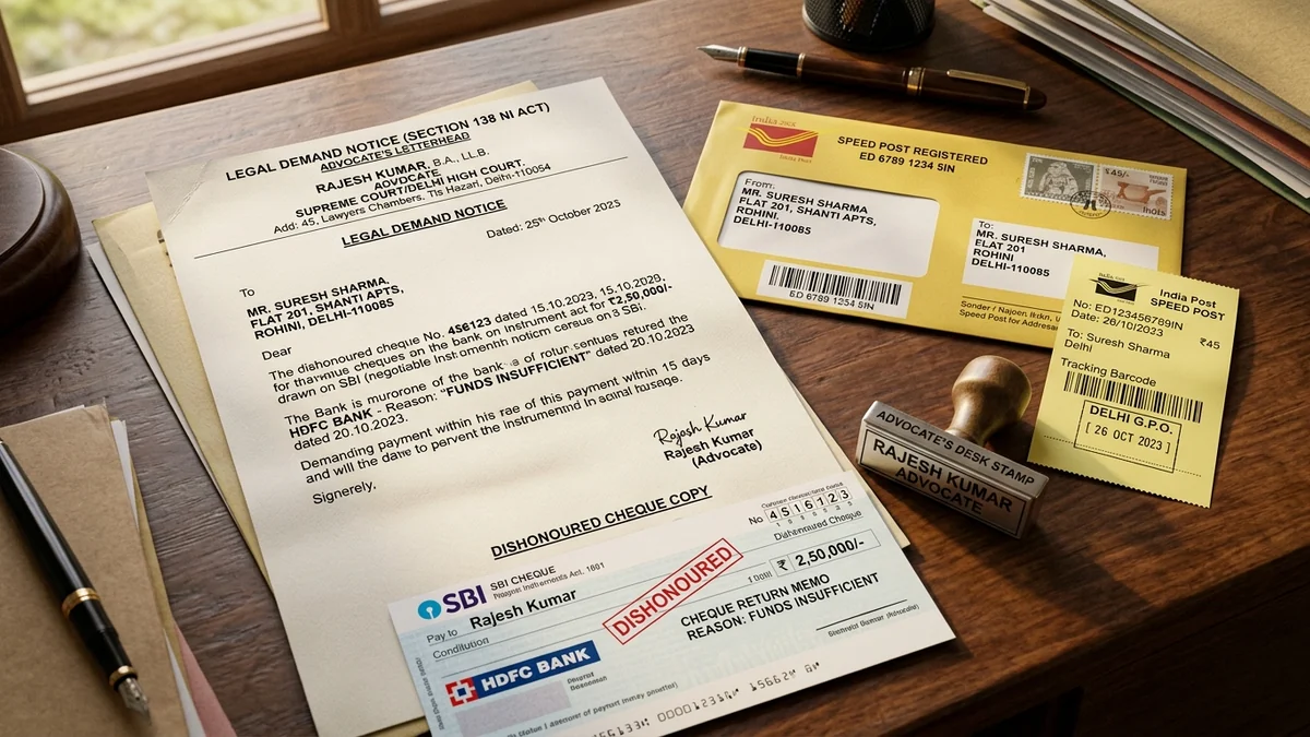 Cheque Bounce Section 138 Legal Notice Speed Post Tracking Checklist